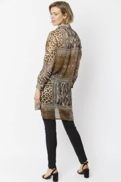 JAYLEY Animal Print Leopard Print Oversized Shirt Dress -Deals Plain Midis Store jayley animal print leopard print oversized shirt dress p5130 63993 image