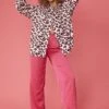 JAYLEY Animal Print Oversized Shirt