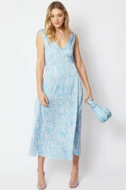 JAYLEY Animal Print Silk Blend Animal Print Maxi Dress