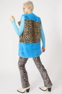 JAYLEY Bamboo Blue Animal Print Gilet With Zip -Deals Plain Midis Store jayley bamboo blue animal print gilet with zip p13023 88196 image