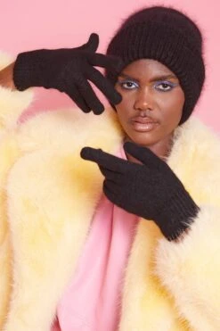 JAYLEY Black Cashmere Blend Gloves