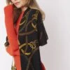 JAYLEY Black Cashmere & Silk Blend Wrap With Chain Print Design