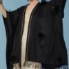 JAYLEY Black Cashmere Wrap With Feathers