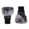 JAYLEY Black Faux Fur Fingerless Gloves