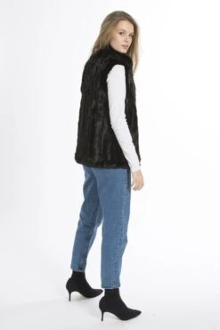 JAYLEY Black Faux Fur Gilet -Deals Plain Midis Store jayley black faux fur gilet p3674 57562 image