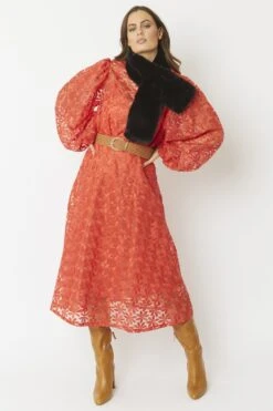 JAYLEY Black Faux Fur Scarf -Deals Plain Midis Store jayley black faux fur scarf p4698 61647 image