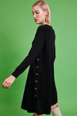 JAYLEY Black Pure Cashmere Dress -Deals Plain Midis Store jayley black pure cashmere dress p14522 96039 image