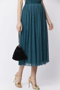 JAYLEY Black Pyramid Faux Fur Bag