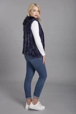 JAYLEY Blue Cashmere Blend Faux Fur Gilet -Deals Plain Midis Store jayley blue cashmere blend faux fur gilet p3817 58162 image