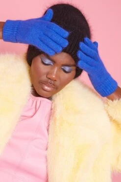 JAYLEY Blue Cashmere Blend Gloves