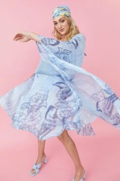 JAYLEY Blue Cashmere Blend Kimono