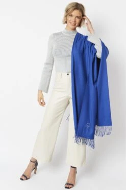JAYLEY Blue Cashmere Blend Scarf