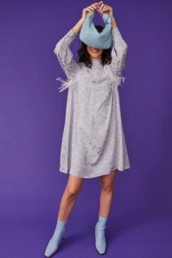 JAYLEY Blue Jodie Small Woven Shoulder Bag With Knot Detail -Deals Plain Midis Store jayley blue jodie small woven shoulder bag with knot detail p8485 80615 image