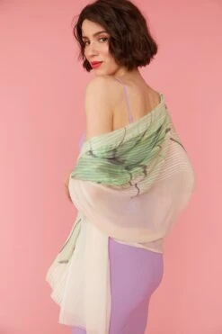 JAYLEY Blue Luxury Cashmere Silk Blend Wrap