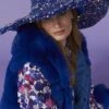 JAYLEY Blue Sequin Handmade Flapper Hat