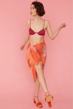 JAYLEY Cashmere Blend Orange Sarong Wrap -Deals Plain Midis Store jayley cashmere blend orange sarong wrap p11694 81581 image