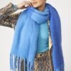 JAYLEY Cashmere Blue Oversized Two Tones Scarf