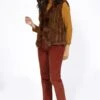 JAYLEY Chocolate Cashmere Blend Faux Fur Gilet