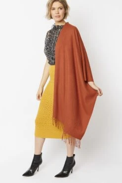 JAYLEY Chocolate Cashmere Blend Scarf -Deals Plain Midis Store jayley chocolate cashmere blend scarf p4723 61761 image