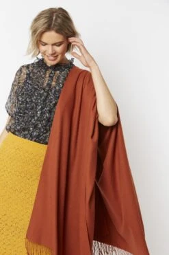 JAYLEY Chocolate Cashmere Blend Scarf -Deals Plain Midis Store jayley chocolate cashmere blend scarf p4723 61763 image