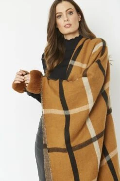 JAYLEY Chocolate Faux Fur Fingerless Gloves -Deals Plain Midis Store jayley chocolate faux fur fingerless gloves p4808 62186 image