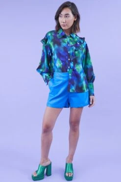 JAYLEY Cleo Silk Blend Ruffle Shirt