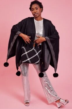 JAYLEY Cream And Brown Hand Made Check Bag