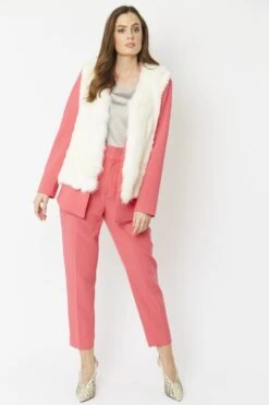 Deals Plain Midis Store -Deals Plain Midis Store jayley cream cashmere blend faux fur gilet p3820 58178 image