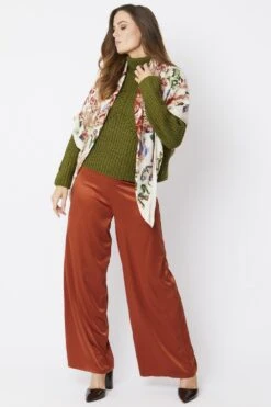 JAYLEY Cream Cashmere Blend Hand Painted Print Wrap -Deals Plain Midis Store jayley cream cashmere blend hand painted print wrap p5214 64383 image