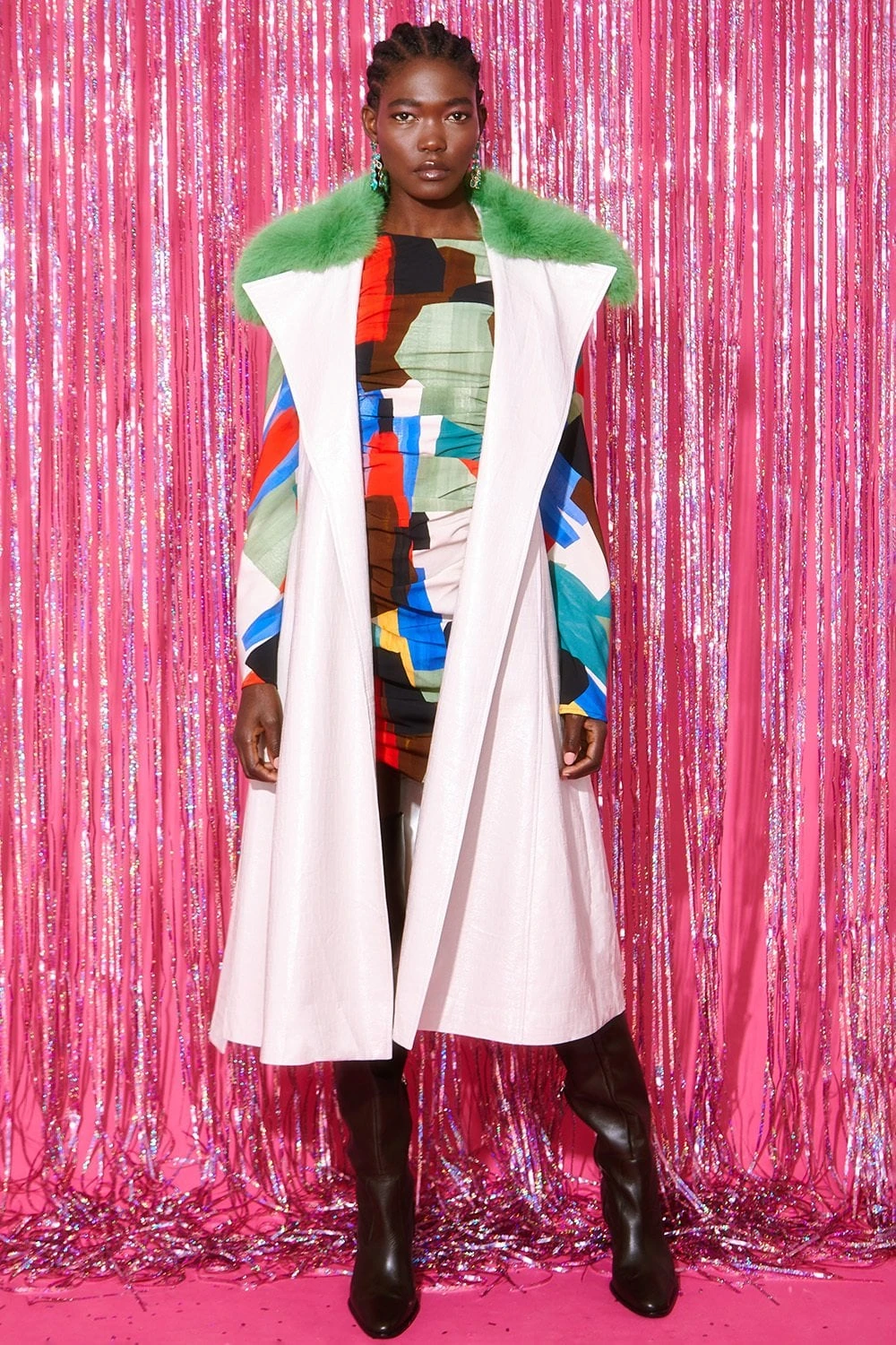 JAYLEY Cream Eco Leather Gilet With Removable Fur Collar 2 JAYLEY Cream Eco Leather Gilet With Removable Fur Collar - Image 2