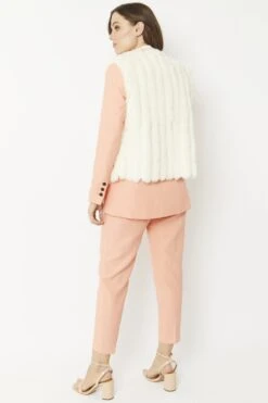 Deals Plain Midis Store -Deals Plain Midis Store jayley cream faux fur faux suede vertical stripe gilet p5270 64695 image