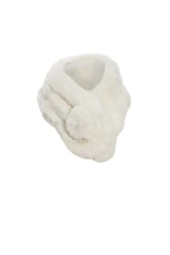 JAYLEY Cream Faux Fur Scarf -Deals Plain Midis Store jayley cream faux fur scarf p10477 54712 image
