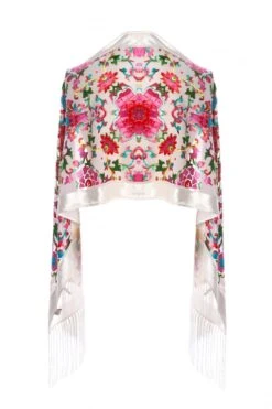 JAYLEY Cream Silk Blend Devore Scarf -Deals Plain Midis Store jayley cream silk blend devore scarf p10167 53680 image