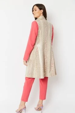 JAYLEY Cream Snake Print Faux Suede Waistcoat -Deals Plain Midis Store jayley cream snake print faux suede waistcoat p6528 71562 image