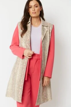 JAYLEY Cream Snake Print Faux Suede Waistcoat -Deals Plain Midis Store jayley cream snake print faux suede waistcoat p6528 71565 image