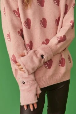 JAYLEY Faux Fur Adjustable Fingerless Gloves