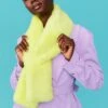JAYLEY Faux Fur Scarf In Yellow