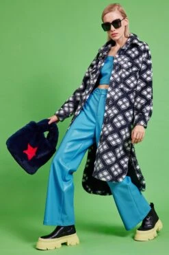 JAYLEY Faux Fur Tote Bag With Star Design