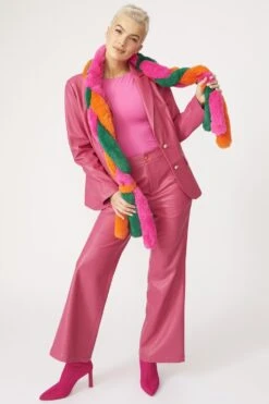 JAYLEY Faux Fur Tri-Colour Plaited Scarf -Deals Plain Midis Store jayley faux fur tri colour plaited scarf p13180 89334 image