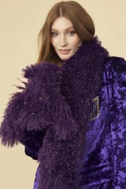 JAYLEY Faux Mongolian Fur Hound Scarf -Deals Plain Midis Store jayley faux mongolian fur hound scarf p13131 89002 image