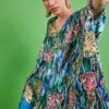 JAYLEY Florence Floral Kimono Dress