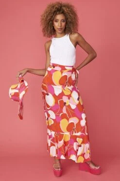 JAYLEY Florence Floral Maxi Wrap Skirt