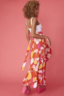 JAYLEY Florence Floral Maxi Wrap Skirt -Deals Plain Midis Store jayley florence floral maxi wrap skirt p13400 90739 image