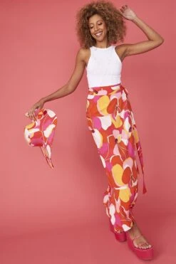 JAYLEY Florence Floral Maxi Wrap Skirt -Deals Plain Midis Store jayley florence floral maxi wrap skirt p13400 90740 image