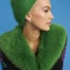 JAYLEY Green Cashmere Blend Gigi Beanie Hat