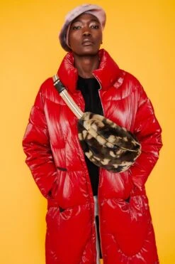 JAYLEY Green Faux Fur Belt Bag