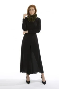 JAYLEY Green Faux Fur Scarf