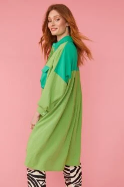 JAYLEY Green Kate Shirt Dress -Deals Plain Midis Store jayley green kate shirt dress p12203 84183 image