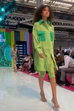 JAYLEY Green Kate Shirt Dress