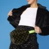 JAYLEY Green Multi Faux Fur Bum Bag
